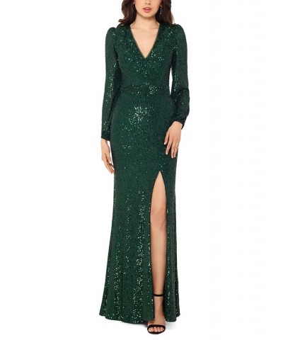 Sequined Gown Hunter Green $50.82 Dresses