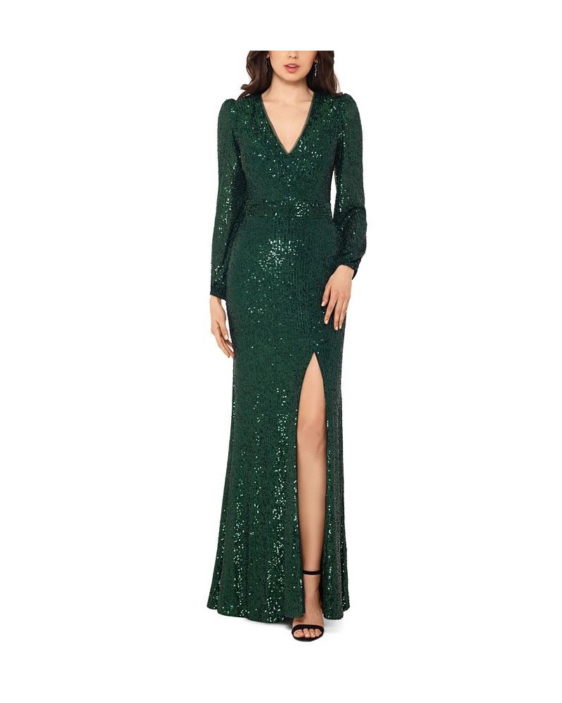 Sequined Gown Hunter Green $50.82 Dresses