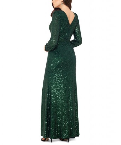 Sequined Gown Hunter Green $50.82 Dresses