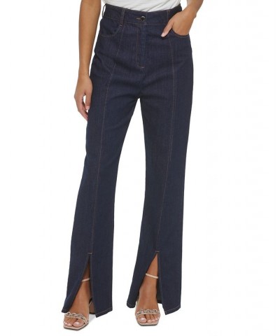 Petite Split-Front Denim Pants Dark Denim $33.62 Pants