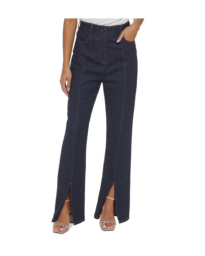 Petite Split-Front Denim Pants Dark Denim $33.62 Pants