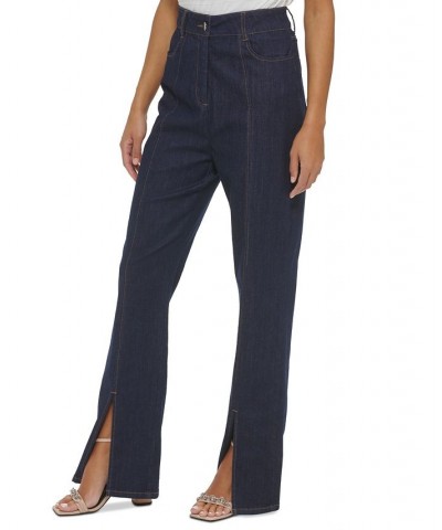 Petite Split-Front Denim Pants Dark Denim $33.62 Pants