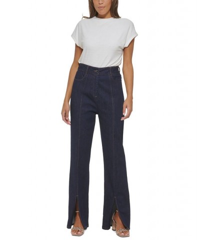 Petite Split-Front Denim Pants Dark Denim $33.62 Pants