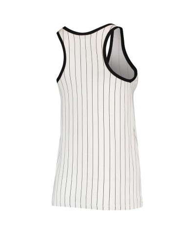 Women's White Black Colorado Rockies Pinstripe Scoop Neck Tank Top White, Black $17.22 Tops