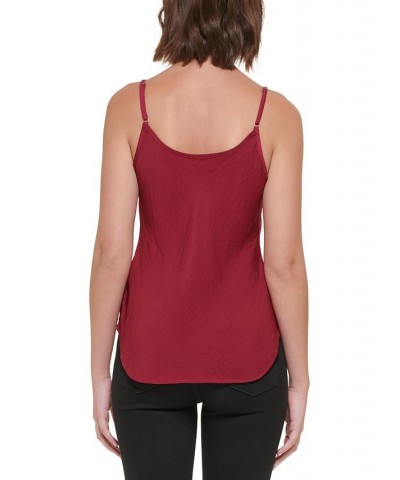 Women's Charmeuse V-Neck Tank Top Brown $26.96 Tops