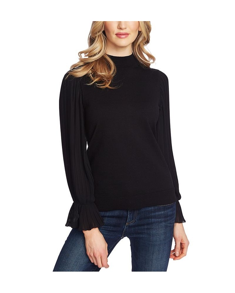 Pleated Bell-Sleeve Cotton Sweater Black $29.16 Sweaters