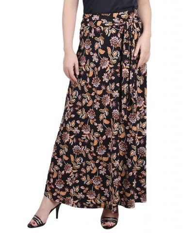 Petite Printed Maxi Skirt with Sash Waist Tie Pink Westshore $11.78 Skirts