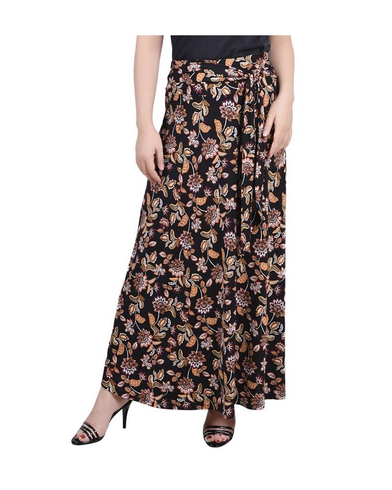 Petite Printed Maxi Skirt with Sash Waist Tie Pink Westshore $11.78 Skirts