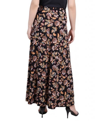 Petite Printed Maxi Skirt with Sash Waist Tie Pink Westshore $11.78 Skirts