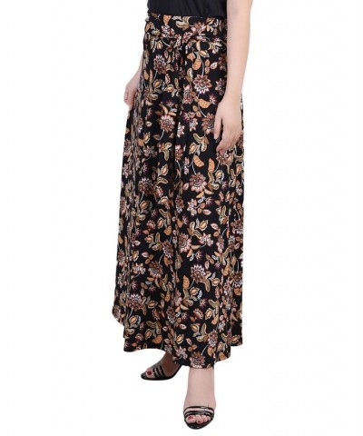 Petite Printed Maxi Skirt with Sash Waist Tie Pink Westshore $11.78 Skirts