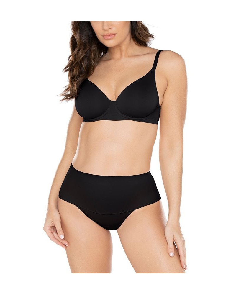 Women's Comfy Curves Waistline Thong 2526 Black $23.92 Shapewear