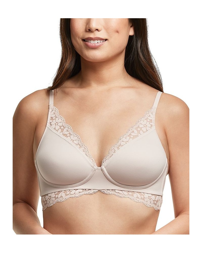 Women's Pure Comfort Convertible Wireless Lace Bralette DM1190 Ivory/Cream $11.88 Bras