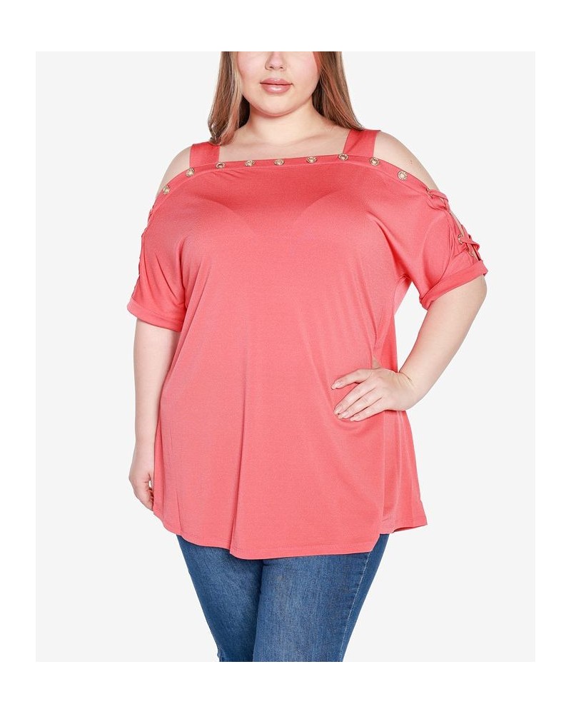 Plus Size Cold Shoulder Top Terracotta $21.19 Tops