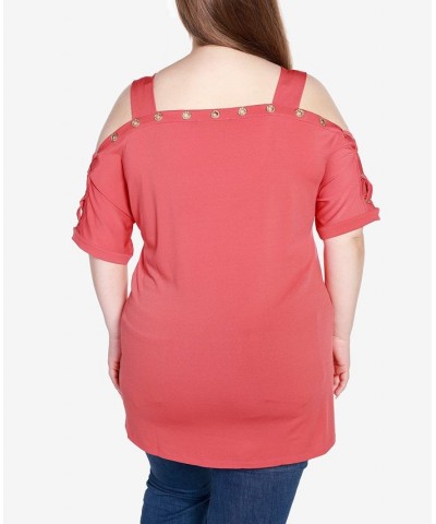 Plus Size Cold Shoulder Top Terracotta $21.19 Tops