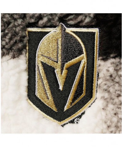 Women's Black and White Vegas Golden Knights Plaid Sherpa Quarter-Zip Jacket Black, White $34.10 Jackets