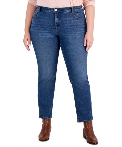 Plus Size Mid-Rise Slim-Leg Jeans Indigo Blossom $19.24 Jeans