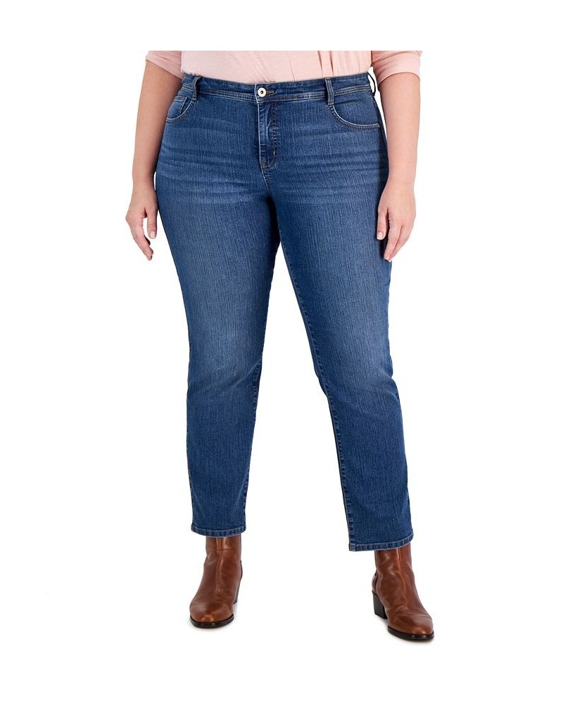 Plus Size Mid-Rise Slim-Leg Jeans Indigo Blossom $19.24 Jeans