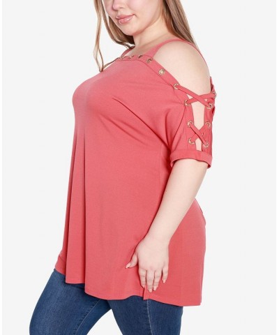 Plus Size Cold Shoulder Top Terracotta $21.19 Tops