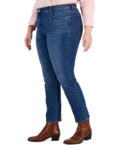 Plus Size Mid-Rise Slim-Leg Jeans Indigo Blossom $19.24 Jeans