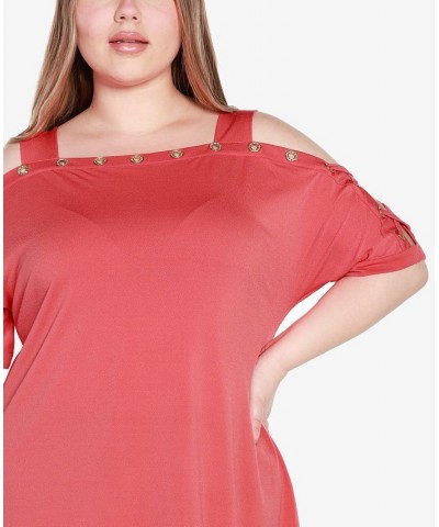 Plus Size Cold Shoulder Top Terracotta $21.19 Tops