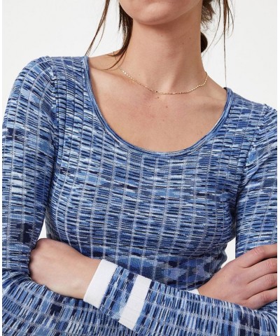 Women's Space Dye Knit Midaxi Dress Blue $37.60 Dresses