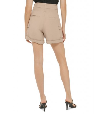 Women's High Rise Tie Front Shorts Safari Khaki $40.33 Shorts