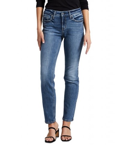 Women's Suki Mid-Rise Straight-Leg Jeans Indigo $45.12 Jeans