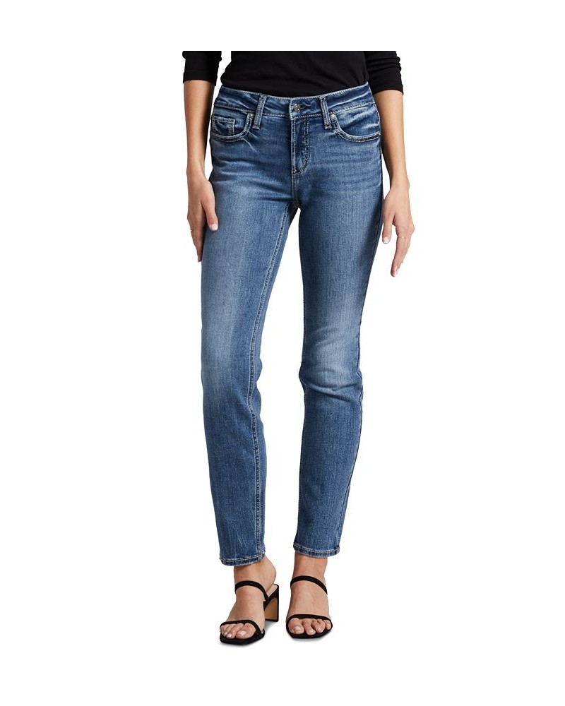 Women's Suki Mid-Rise Straight-Leg Jeans Indigo $45.12 Jeans