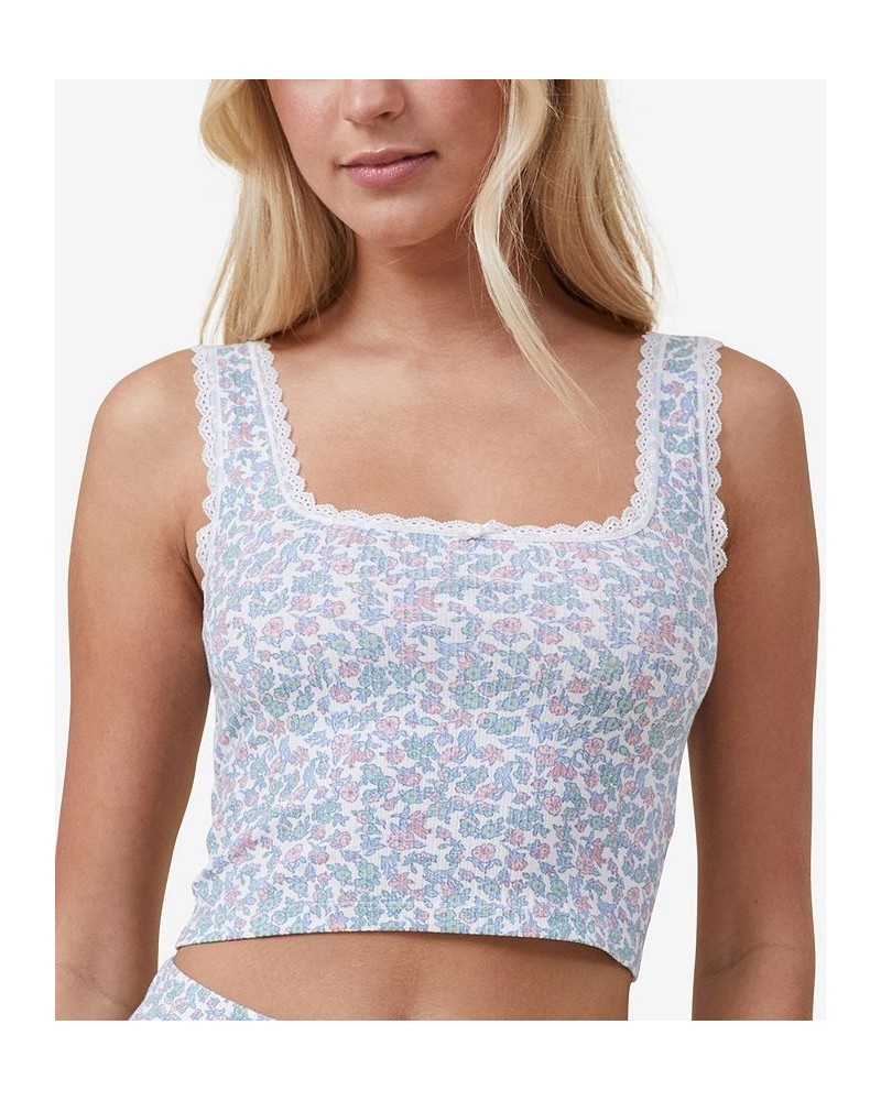 Women's Rib Lace Tank Sienna Floral Coconut Milk $16.45 Sleepwear