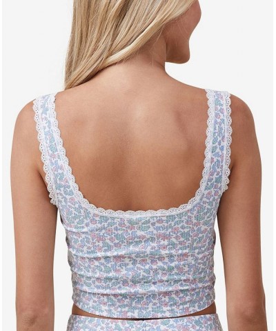 Women's Rib Lace Tank Sienna Floral Coconut Milk $16.45 Sleepwear