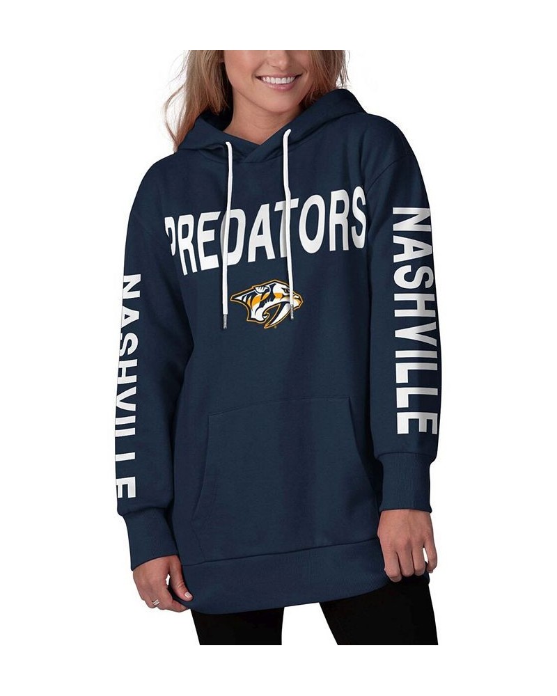 Women's Navy Nashville Predators Extra Inning Pullover Hoodie Navy $37.79 Sweatshirts