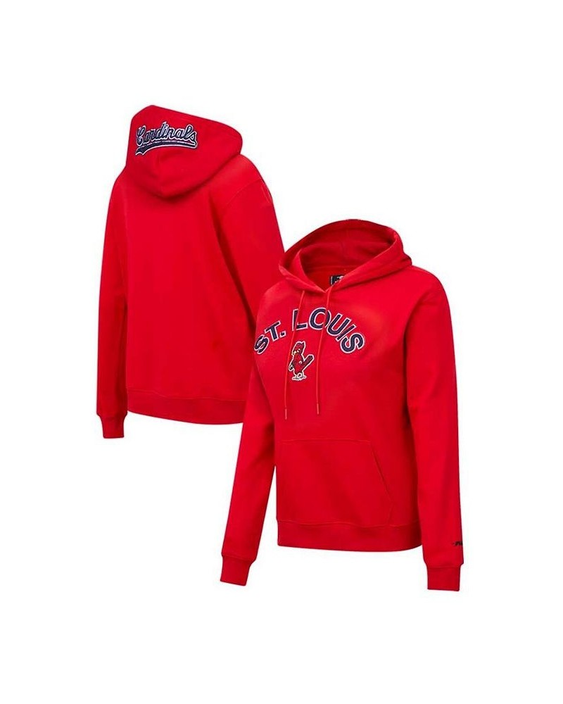 Women's Red St. Louis Cardinals Classic Fleece Pullover Hoodie Red $37.40 Sweatshirts