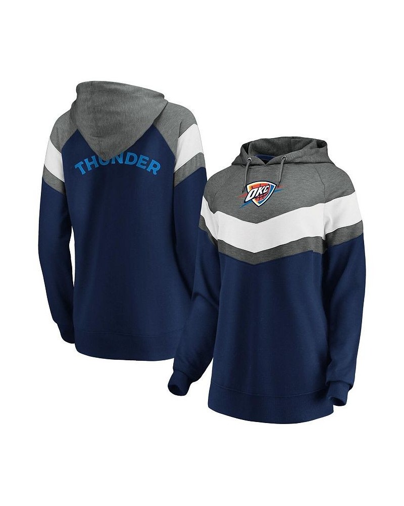 Women's Branded Gray and Navy Oklahoma City Thunder True Classics Go All Out Chevron Pullover Hoodie Gray, Navy $27.30 Sweats...