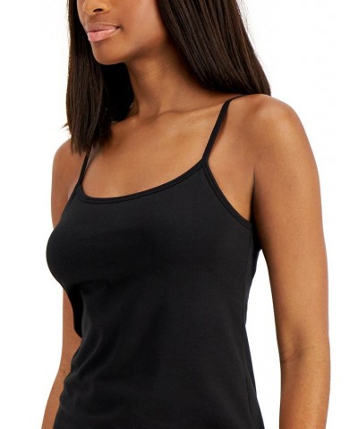 Women's Shelf-Bra Cami Tank Black $9.68 Tops