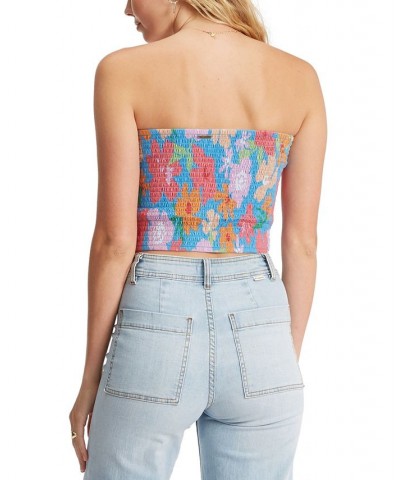 Juniors' Keep It Simple Smocked Crop Top Multi $15.30 Tops