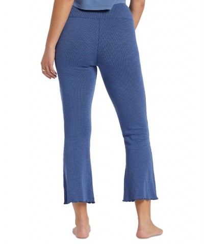 Juniors' Zuma Ribbed Knit Flare Pants Blue $30.08 Pants