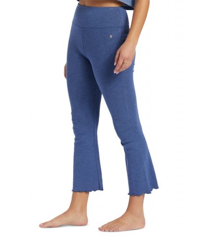 Juniors' Zuma Ribbed Knit Flare Pants Blue $30.08 Pants