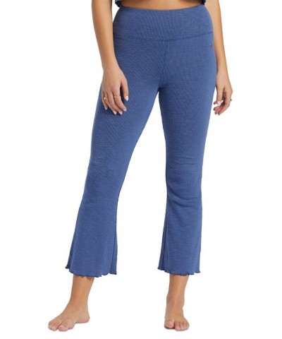 Juniors' Zuma Ribbed Knit Flare Pants Blue $30.08 Pants