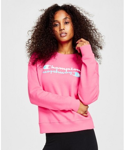 Women's Powerblend Graphic-Print Sweatshirt Pink $19.48 Sweatshirts