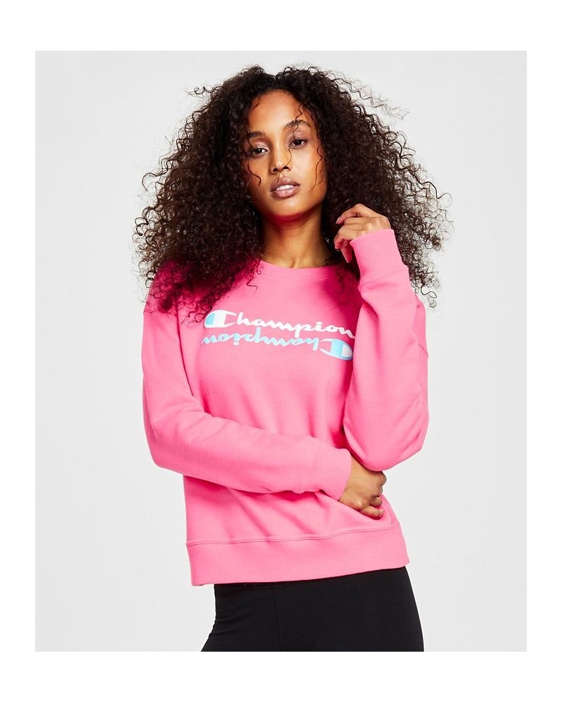 Women's Powerblend Graphic-Print Sweatshirt Pink $19.48 Sweatshirts