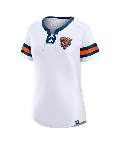 Women's Branded White Chicago Bears Sunday Best Lace-Up T-shirt White $29.40 Tops