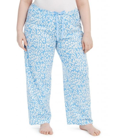 Womens Plus size Sleepwell Printed Knit pajama pant made with Temperature Regulating Technology Blue $17.68 Sleepwear