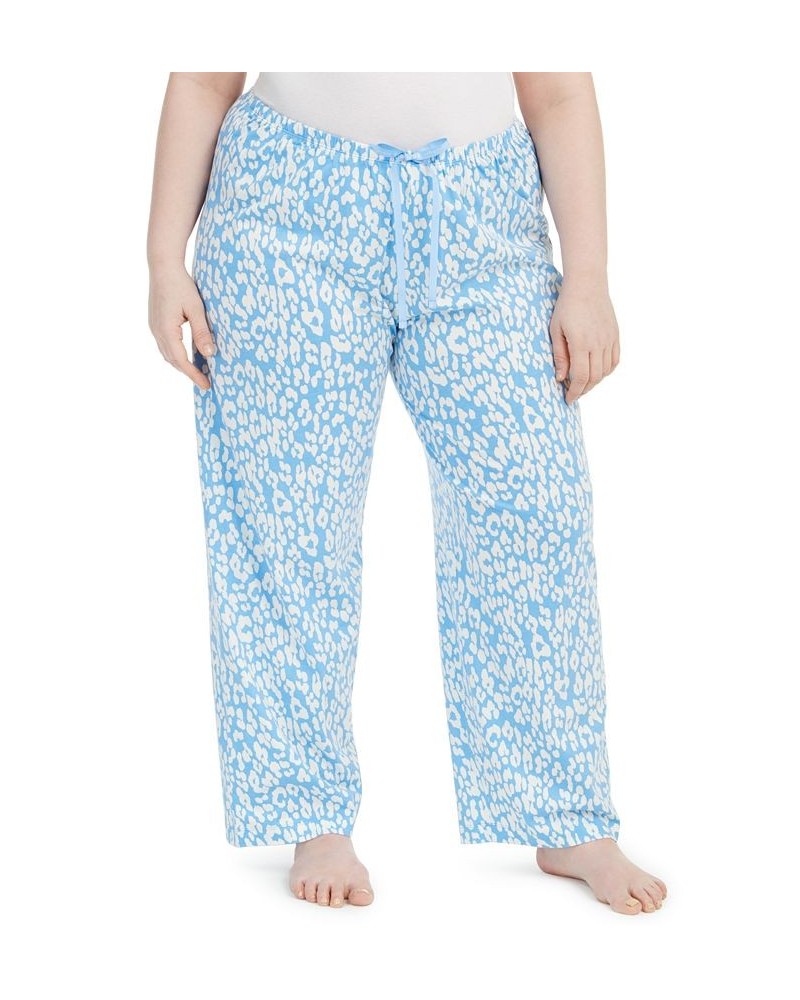 Womens Plus size Sleepwell Printed Knit pajama pant made with Temperature Regulating Technology Blue $17.68 Sleepwear