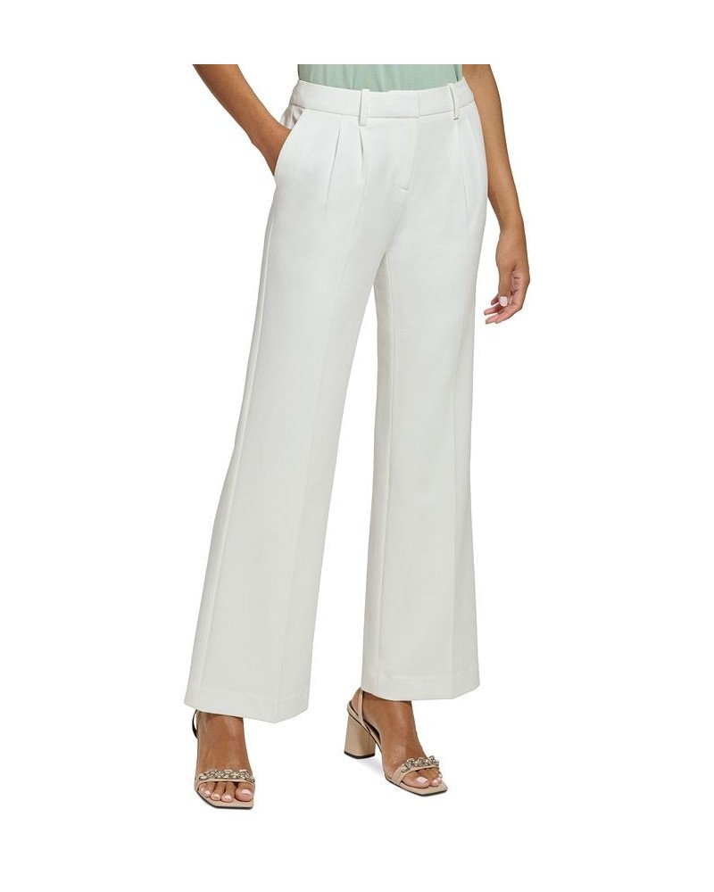 Petite High Waist Wide-Leg Pleated Pants White $47.96 Pants