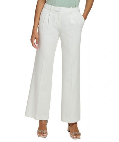 Petite High Waist Wide-Leg Pleated Pants White $47.96 Pants