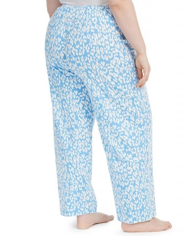 Womens Plus size Sleepwell Printed Knit pajama pant made with Temperature Regulating Technology Blue $17.68 Sleepwear