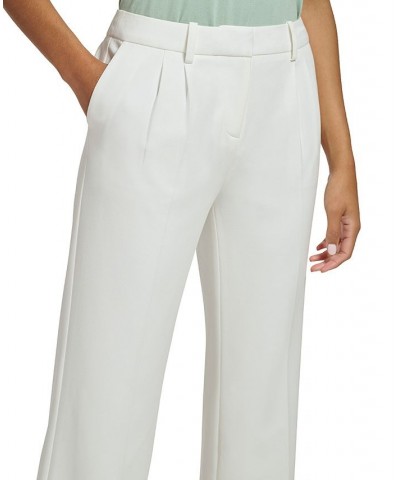 Petite High Waist Wide-Leg Pleated Pants White $47.96 Pants