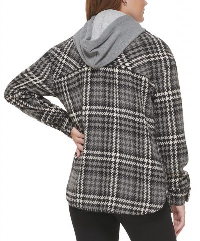 Women's Plaid Hooded Shirt Jacket Multi $43.22 Jackets