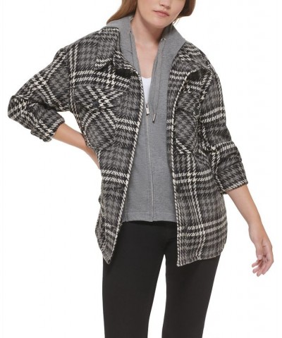 Women's Plaid Hooded Shirt Jacket Multi $43.22 Jackets