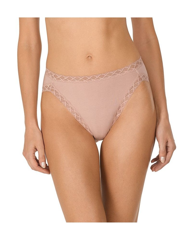 Bliss Lace-Trim Cotton French-Cut Brief Underwear 152058 Rose Beige (Nude 4) $9.90 Underwears